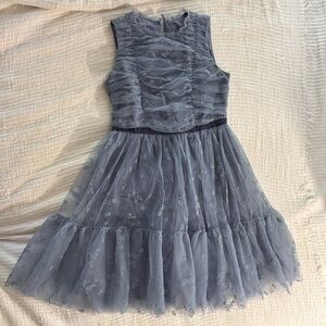 Charming Sleeveless Kids Dress in Soft Blue